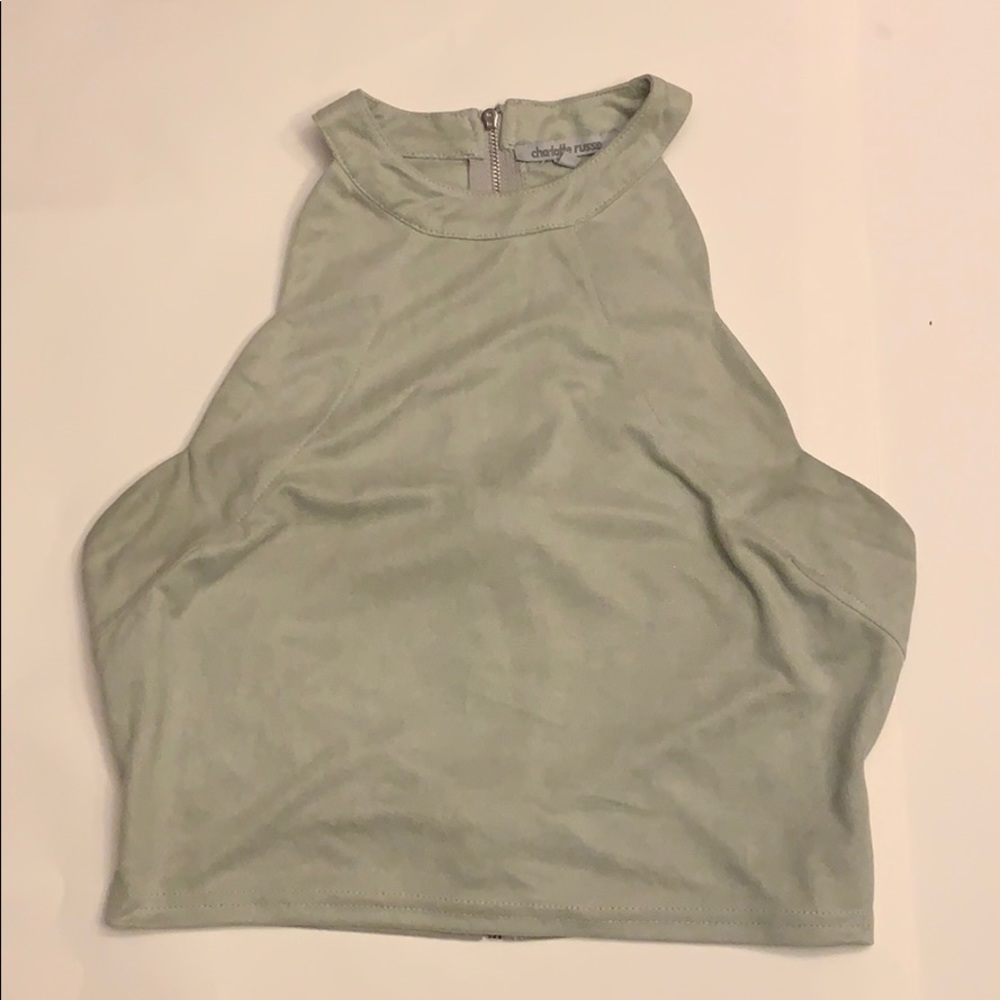 Suede crop top
